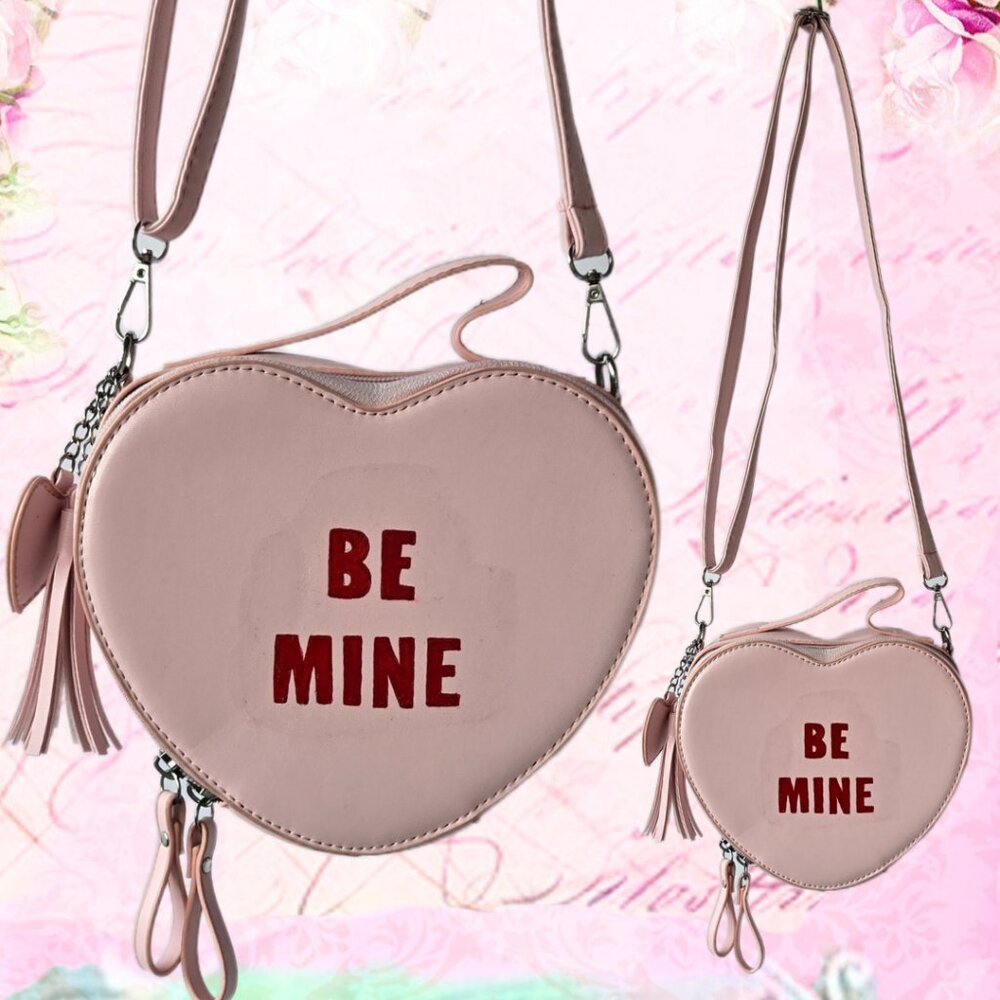 Pink Heart Shape Clutch Shoulder Bag Fairycore Coquette Girl Sweet Novelty Bag